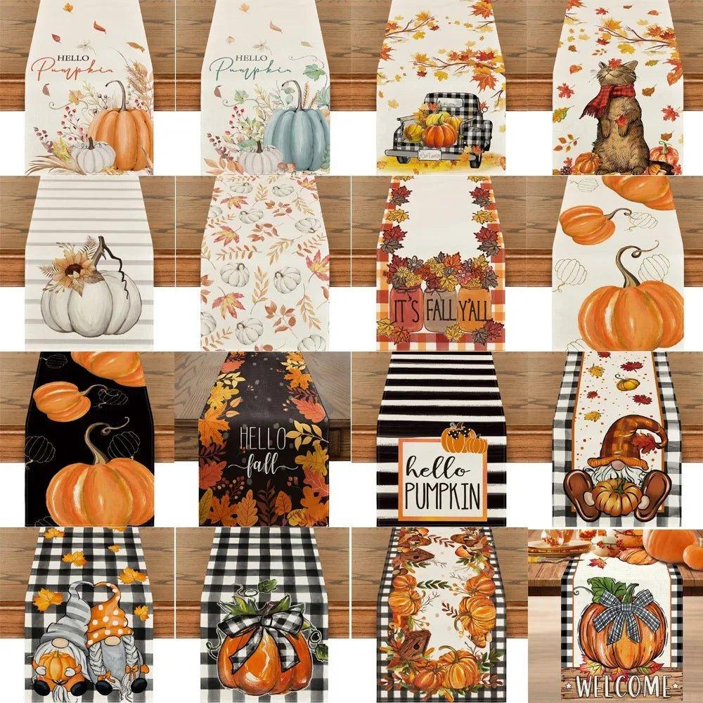 Autumn Thanksgiving Table Runners, 72 to 108 in