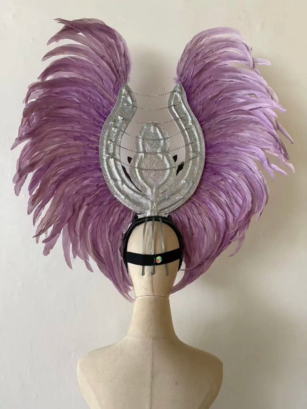 The Stardust Aurora Feather Headdress – Light Purple Cabaret & Carnival Crown