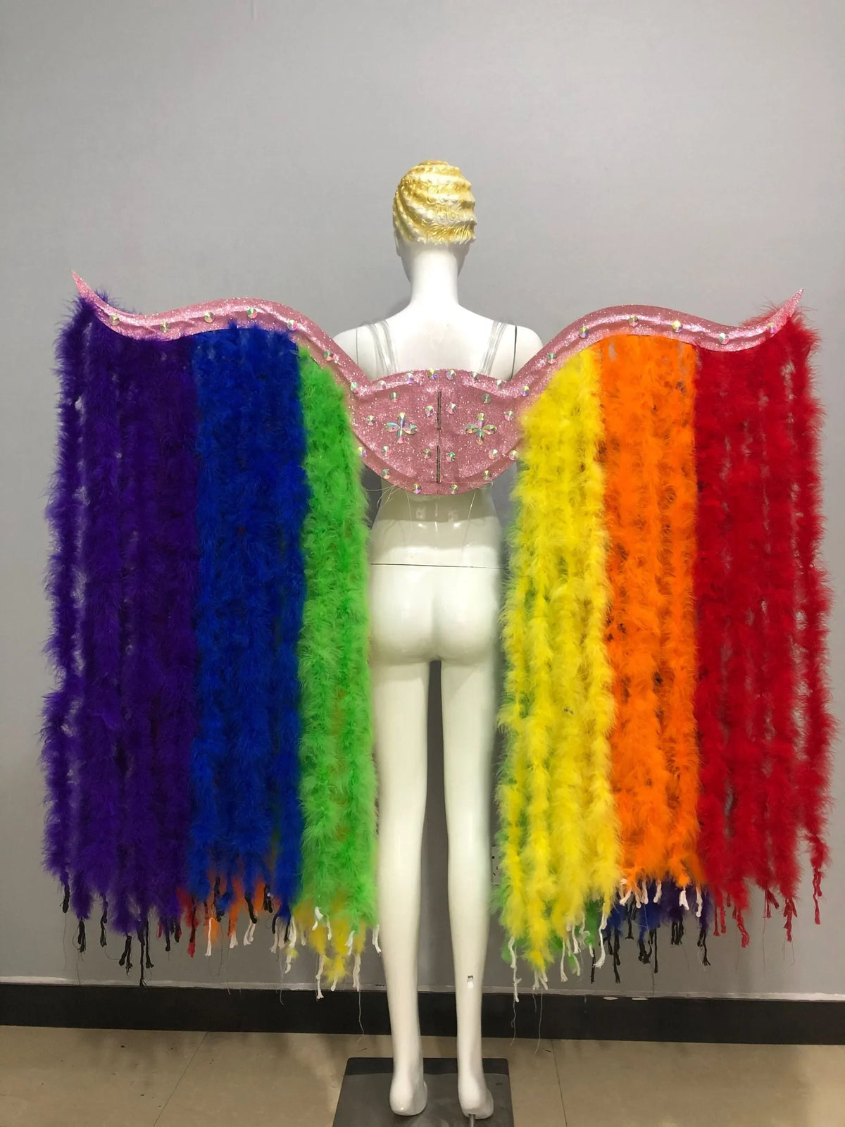 Large Feather Wing Backpiece with Shoulder Straps