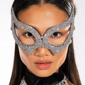 Sparkling Rhinestone Masquerade Face Mask – Breathable Crystal Veil Headwear for Banquets, Festivals & Halloween Costumes