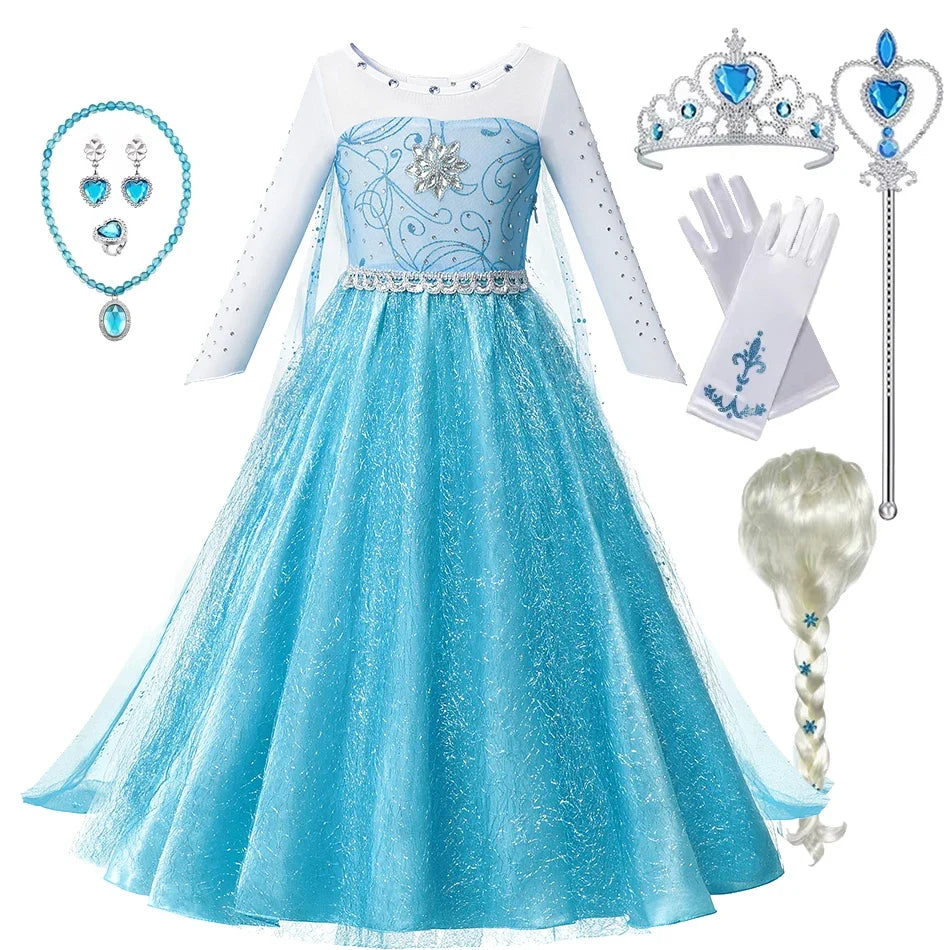 Ice Queen Halloween Princess Dress Toddler Cosplay Vesidos