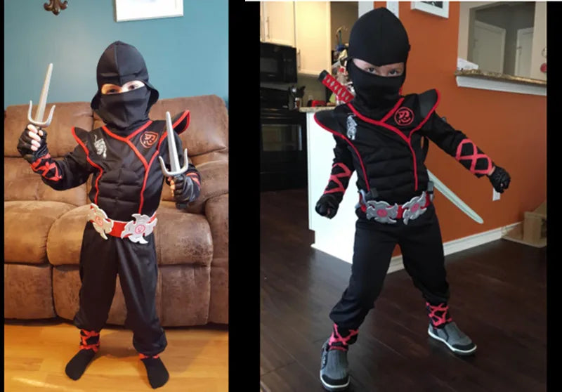 Boys Ninja Deluxe Costume with Kung Fu Toy Accessories