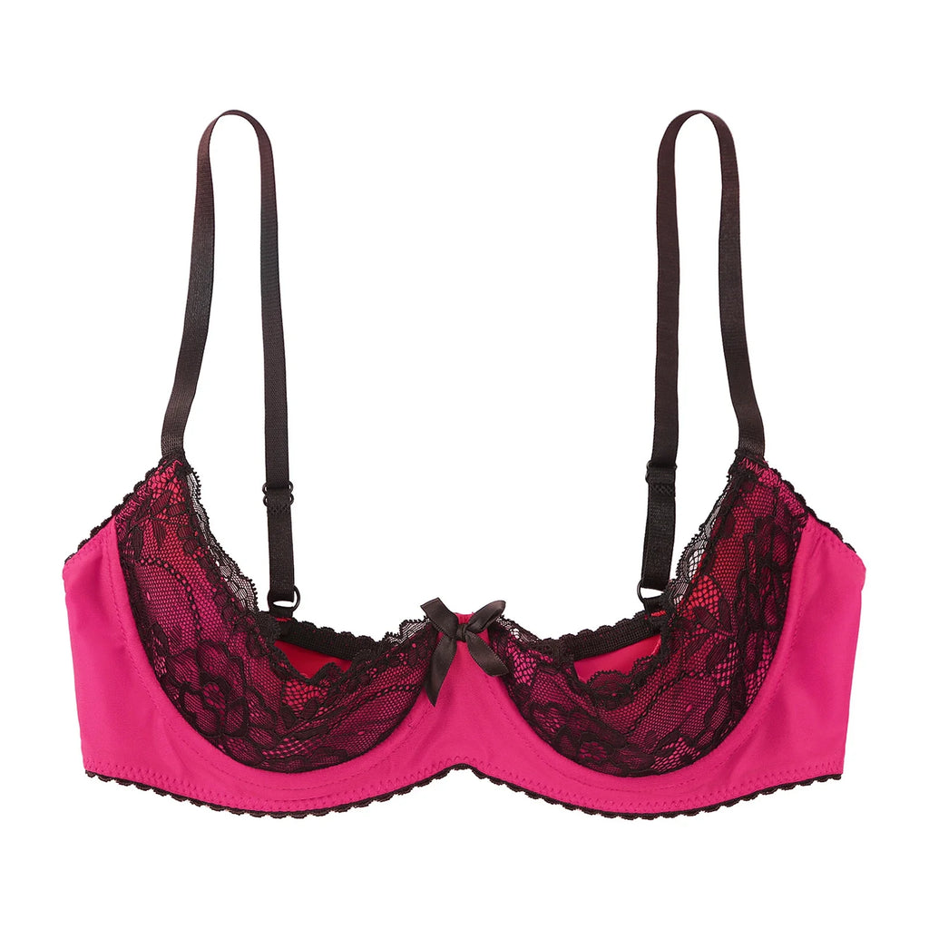 Lace Underwire Half-Cup Balconette Bra
