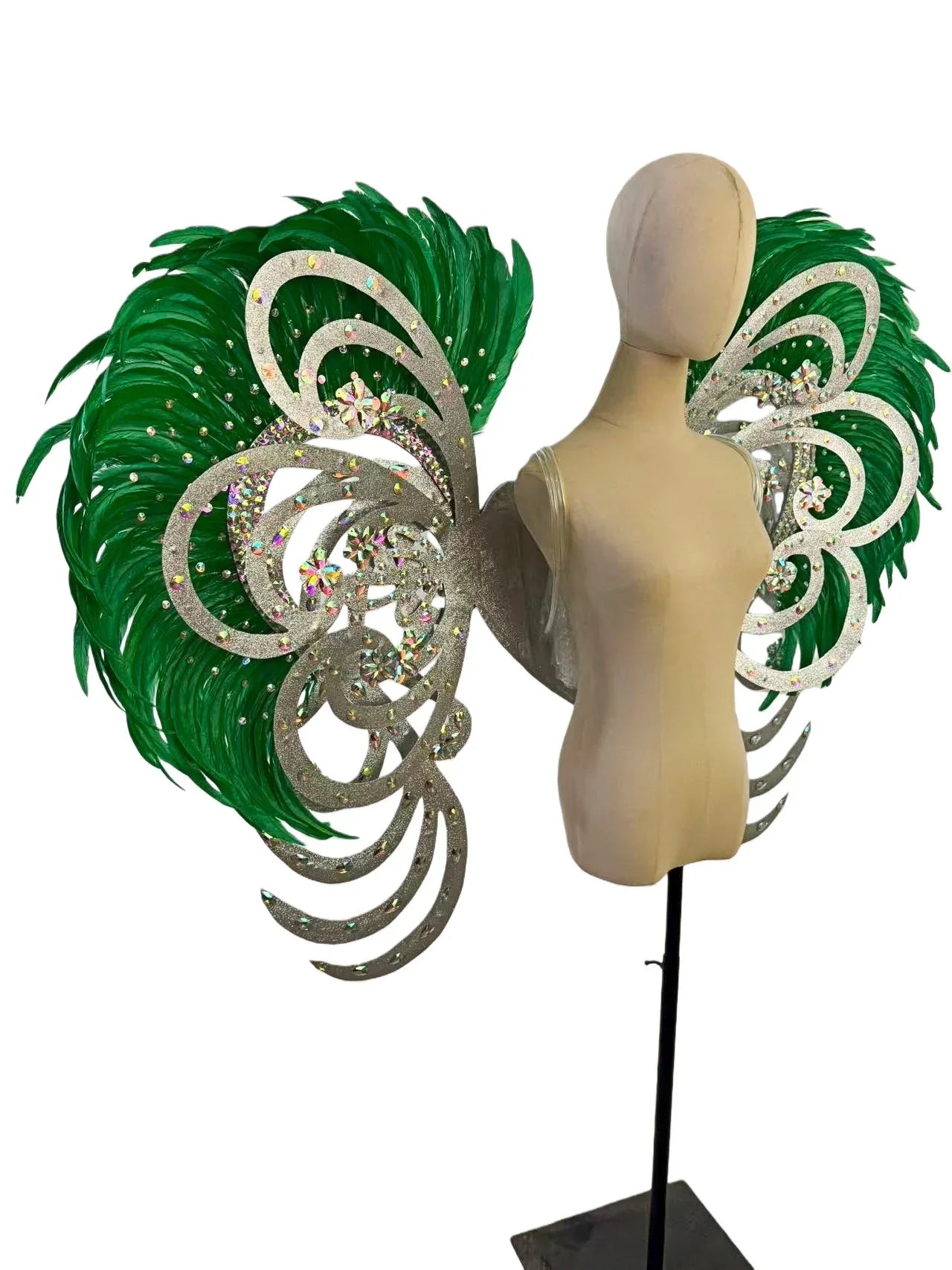 The Stardust Phoenix Wings – Deluxe Feathered Samba Backpiece & Stage Wings