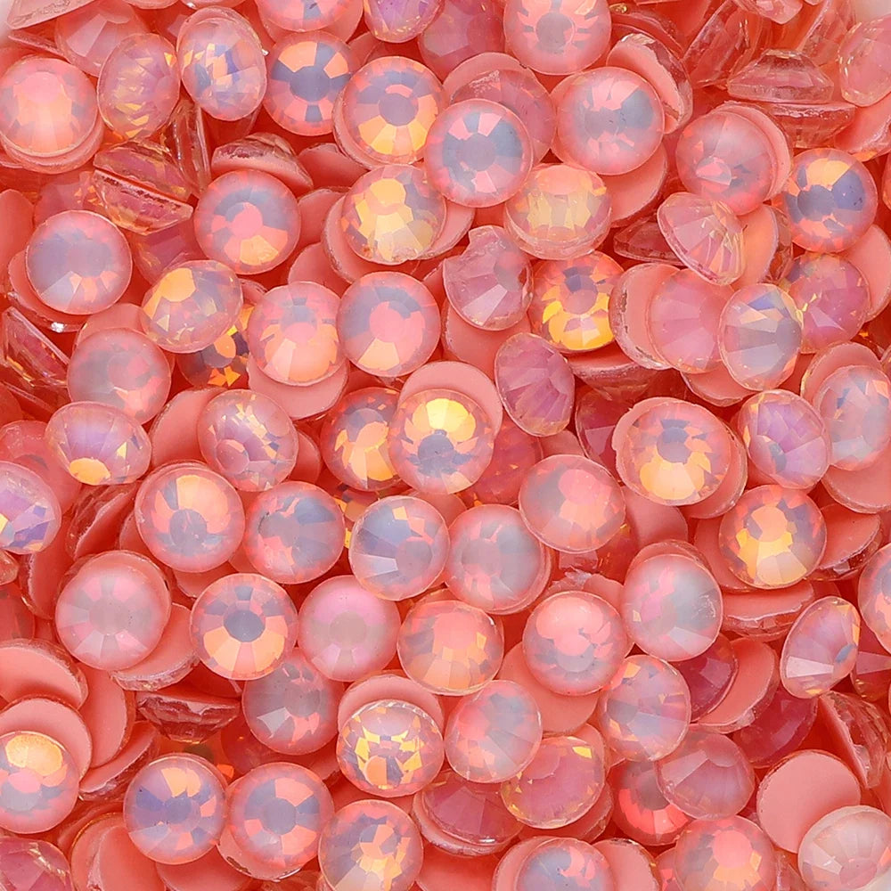 SS6-SS30 Mocha Opal Coral Reef Flatback Glass Non-Hotfix Rhinestones