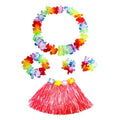 Hawaiian Luau Costume Set with Grass Skirt & Flower Leis