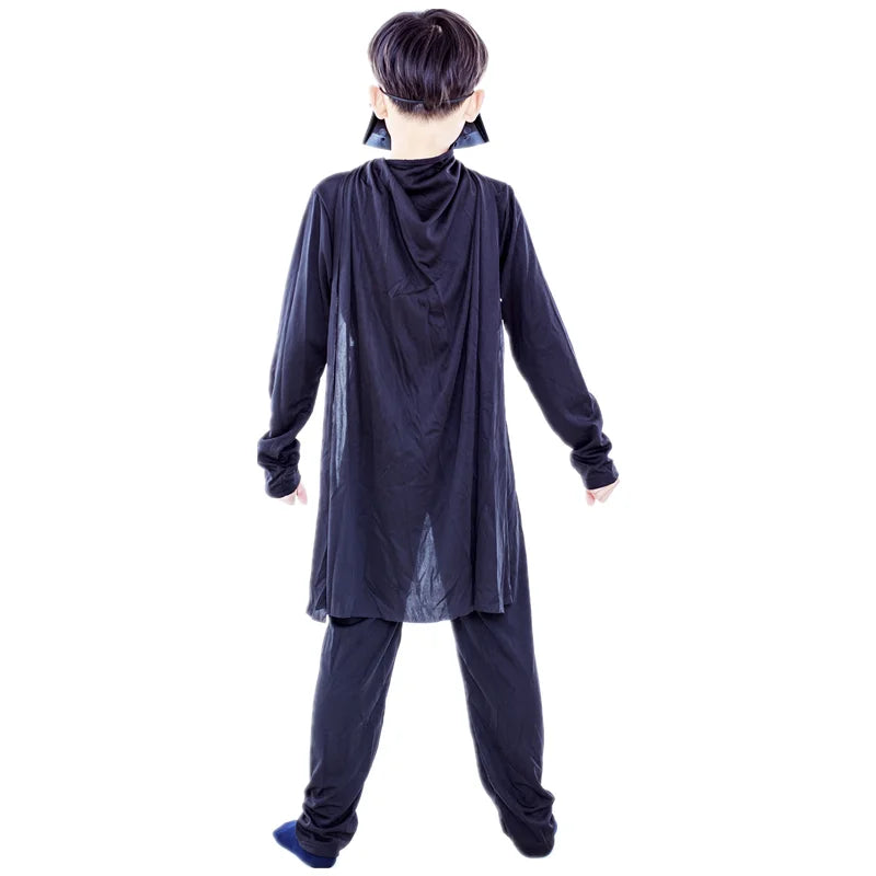 Boys Movie Mask Costume – Darth Vader Style Cape Armor Onesie