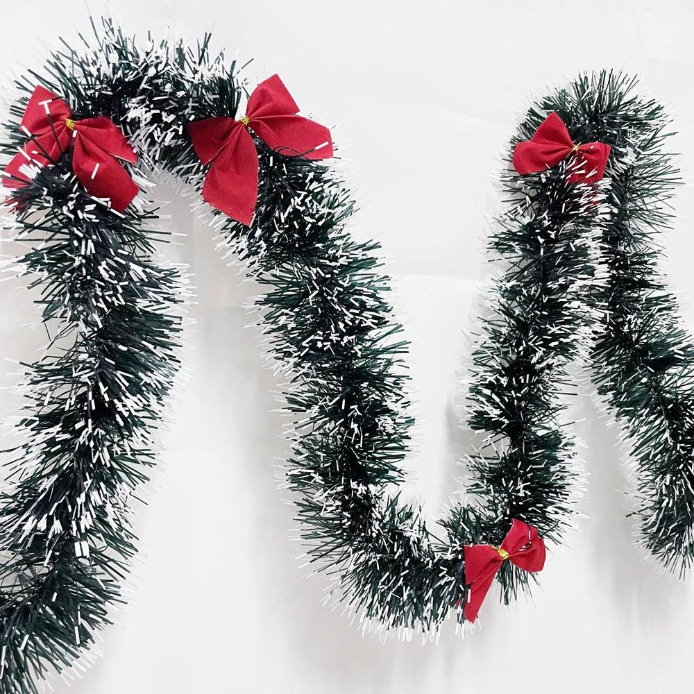 2 m Christmas Garland with Bow & Ball Designs