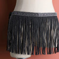 Dazzling Rhinestone Tassel Belly Dance Hip Skirt & Fringe Wrap Belt