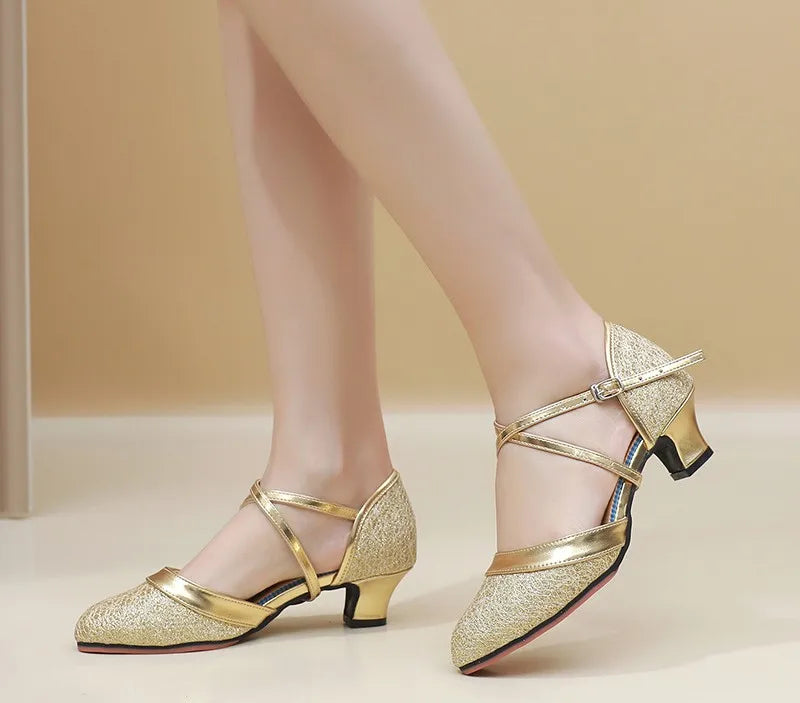 The Stardust Starlight Latin Sandal – Metallic Ballroom & Tango Heel