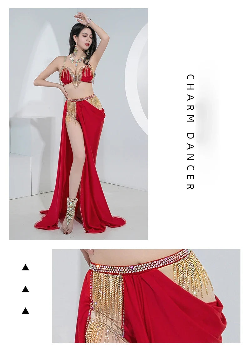 The Stardust Oasis 4-Piece Ensemble – Luxury Belly Dance Performance Suit