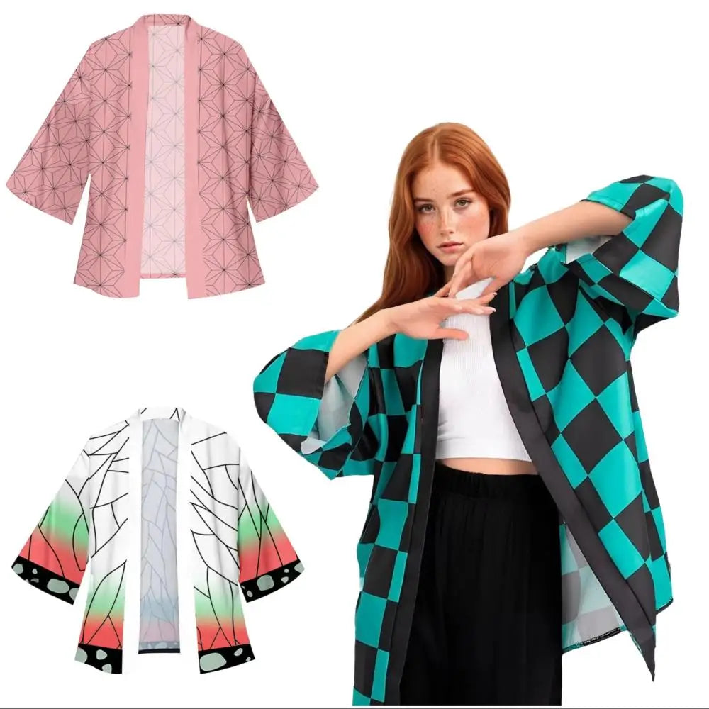 Tanjiro & Zenitsu Anime Cosplay Costume – Kimono Haori Outfit