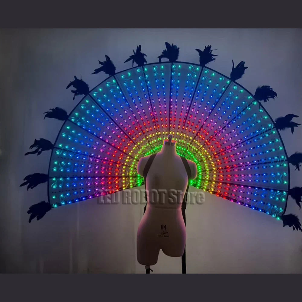 60 Degree LED Isis Wings Belly Dance Stage Performance Costume Set