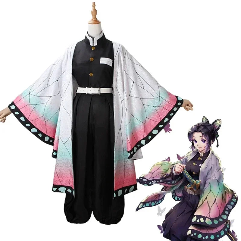 Kochou Shinobu Anime Cosplay Costume with Wig Set