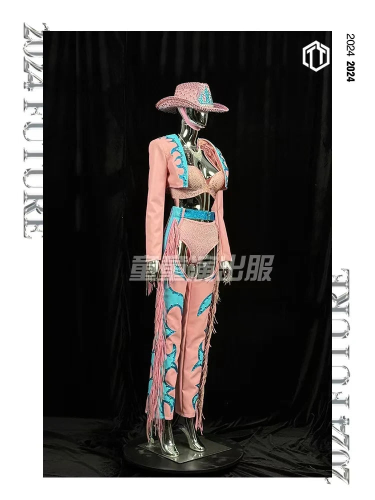 The Stardust Rhinestone Rodeo – Pink Western Performance Suit