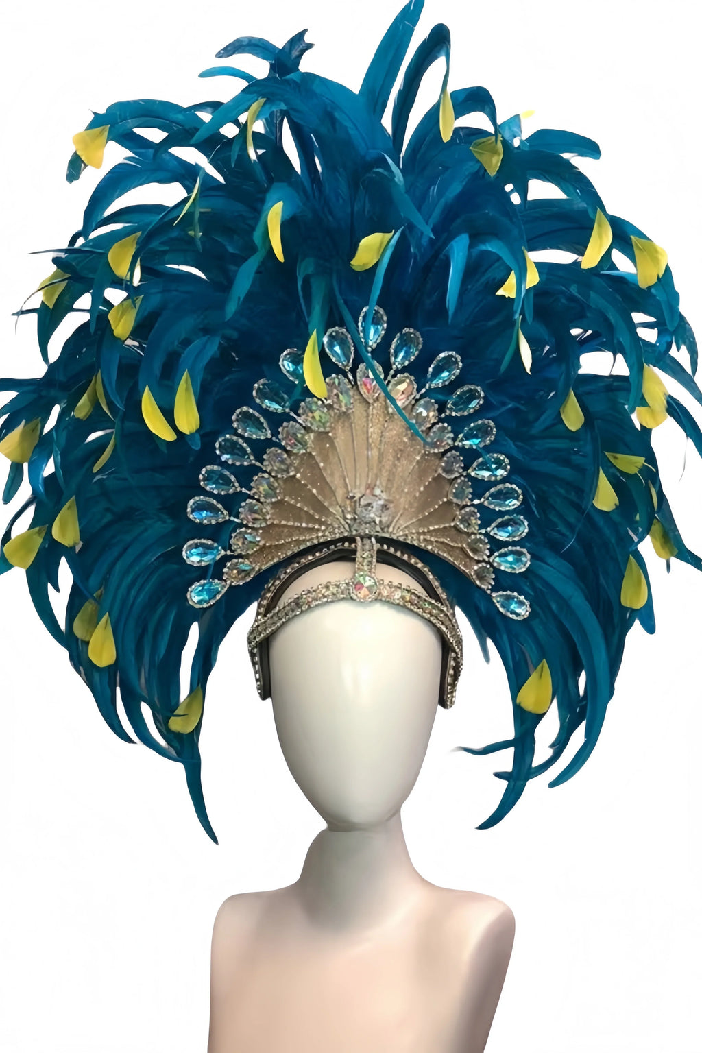 Feather headdress samba costume carnival halloween party bar performance hat makeup dance wings parade