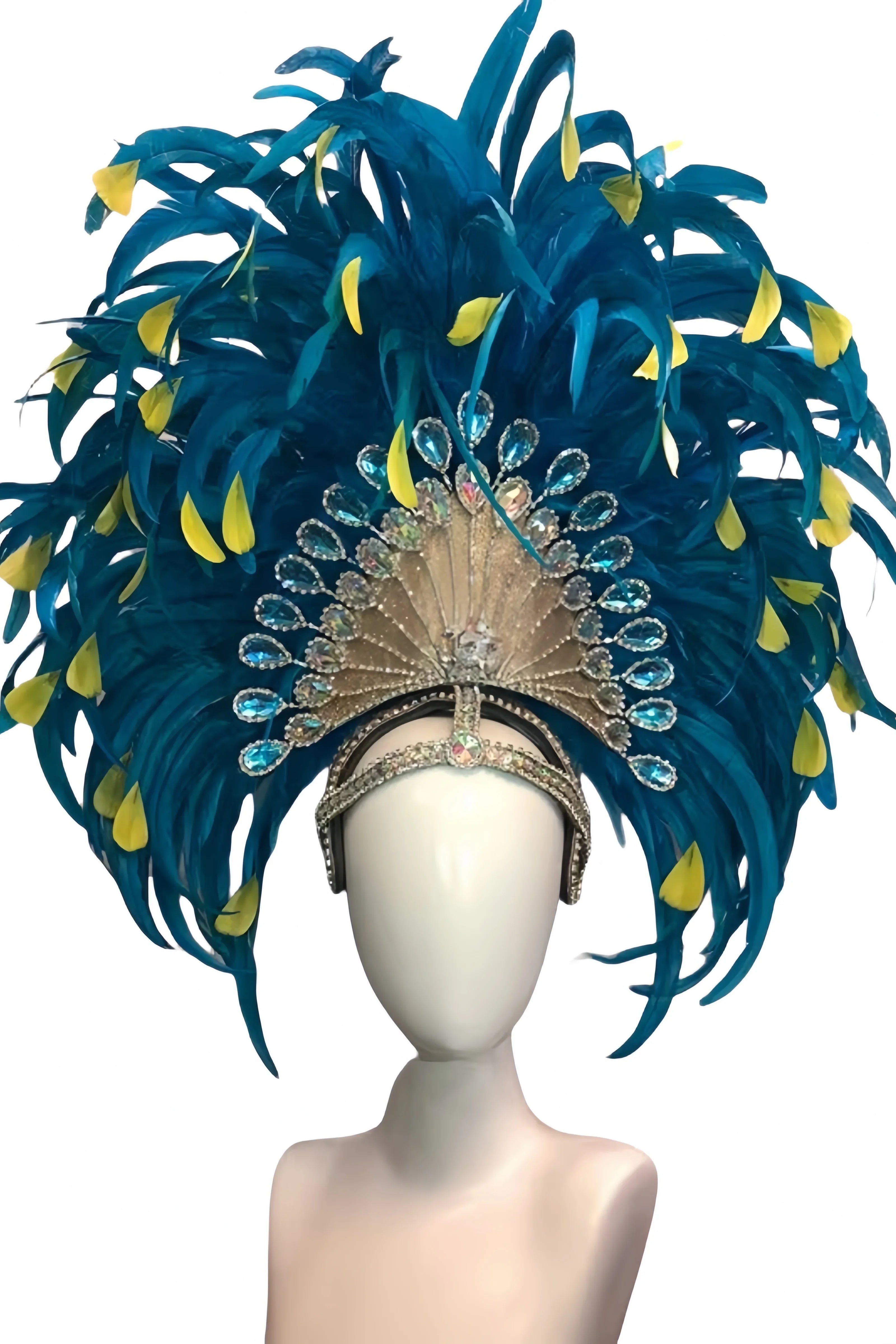 Feather headdress samba costume carnival halloween party bar performance hat makeup dance wings parade