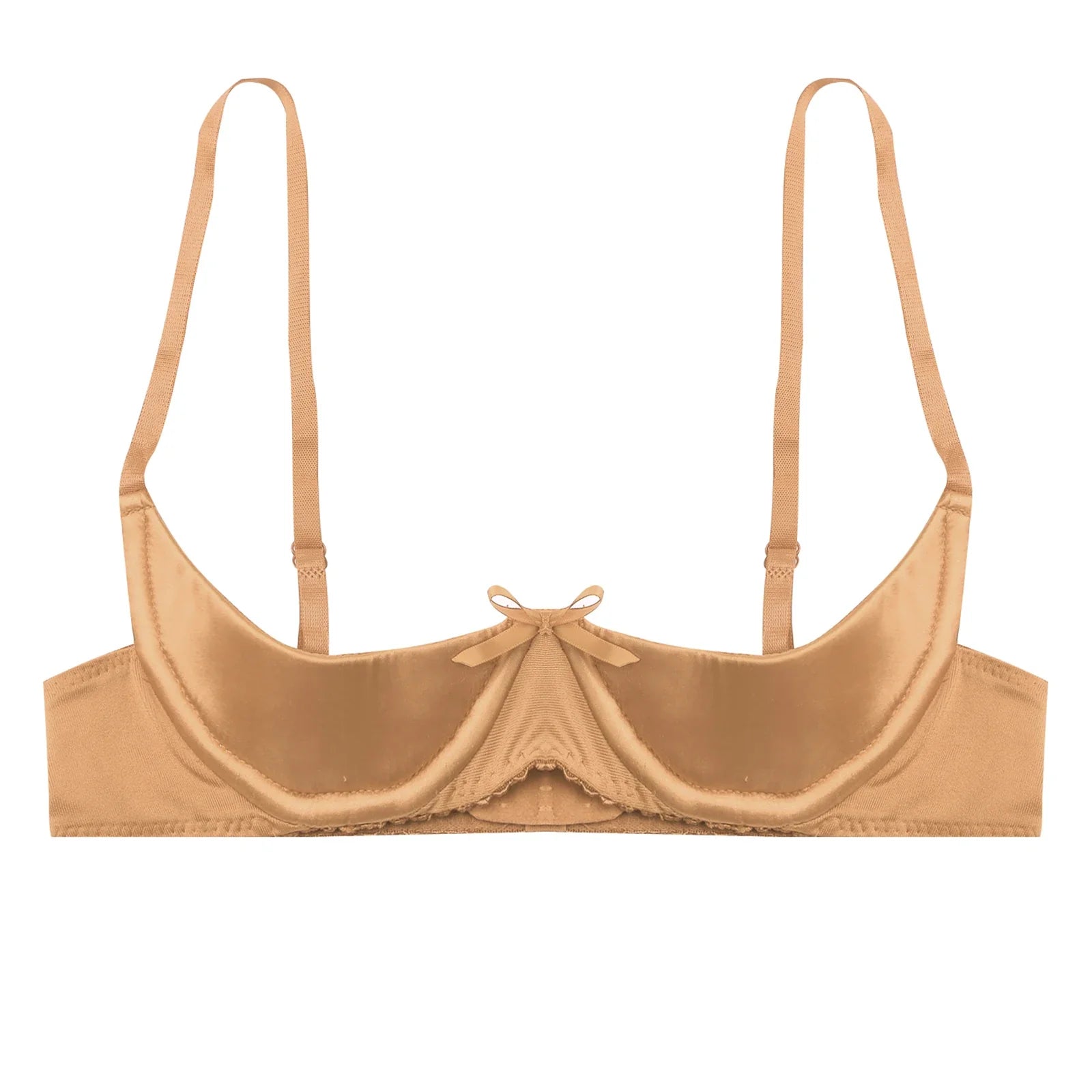Satin Underwire Half-Cup Push-Up Bra