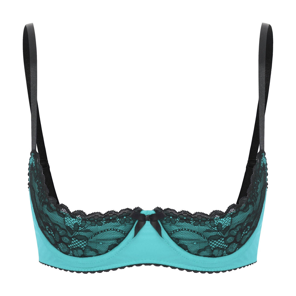 Lace Underwire Half-Cup Balconette Bra