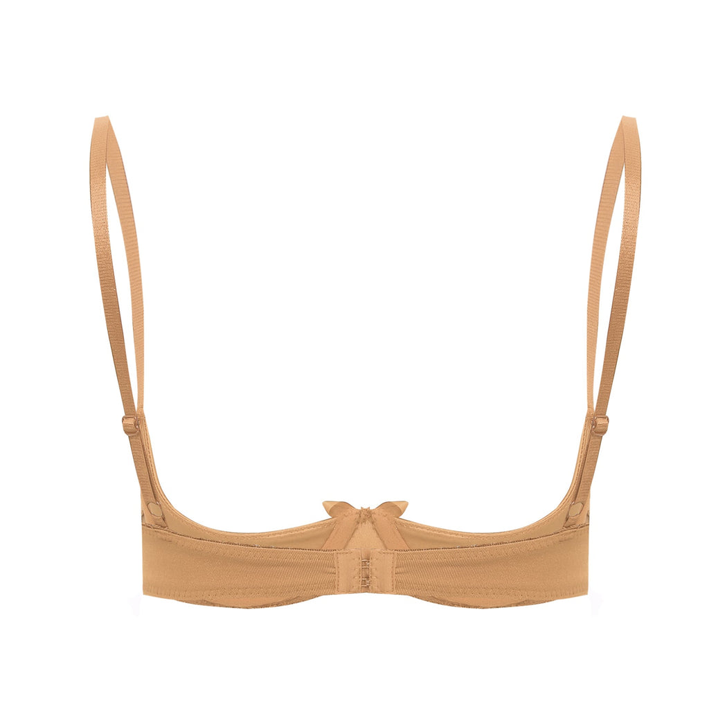 Satin Underwire Half-Cup Push-Up Bra