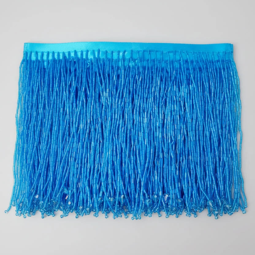 Long Glass Rhinestone Beaded Fringe Trim
