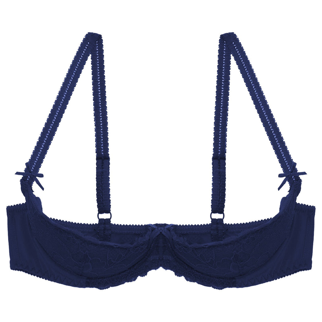 Lace Underwire Half-Cup Push-Up Bra