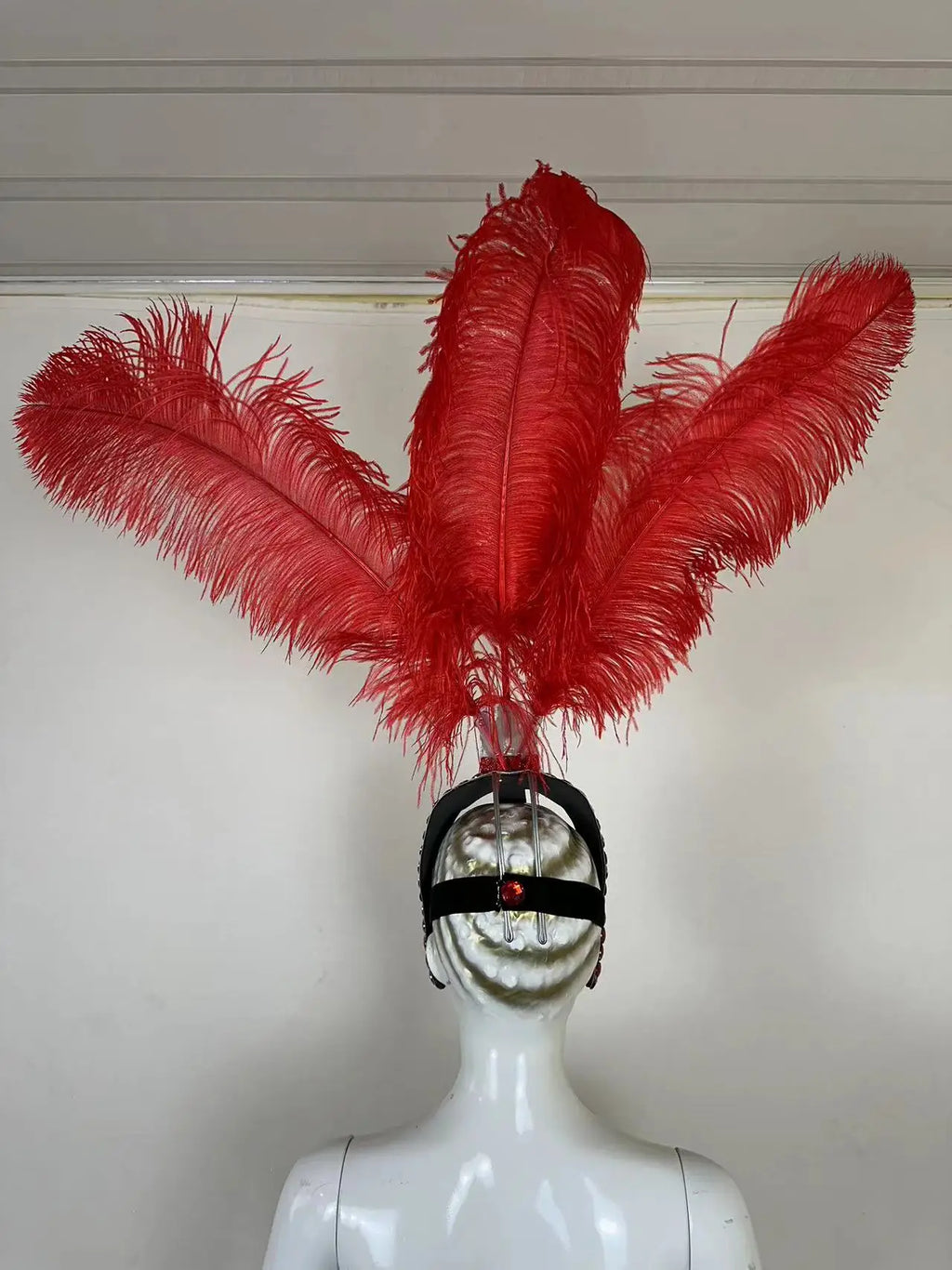 The Stardust Azure Sovereign – Royal Blue Feather Samba Carnival Headdress