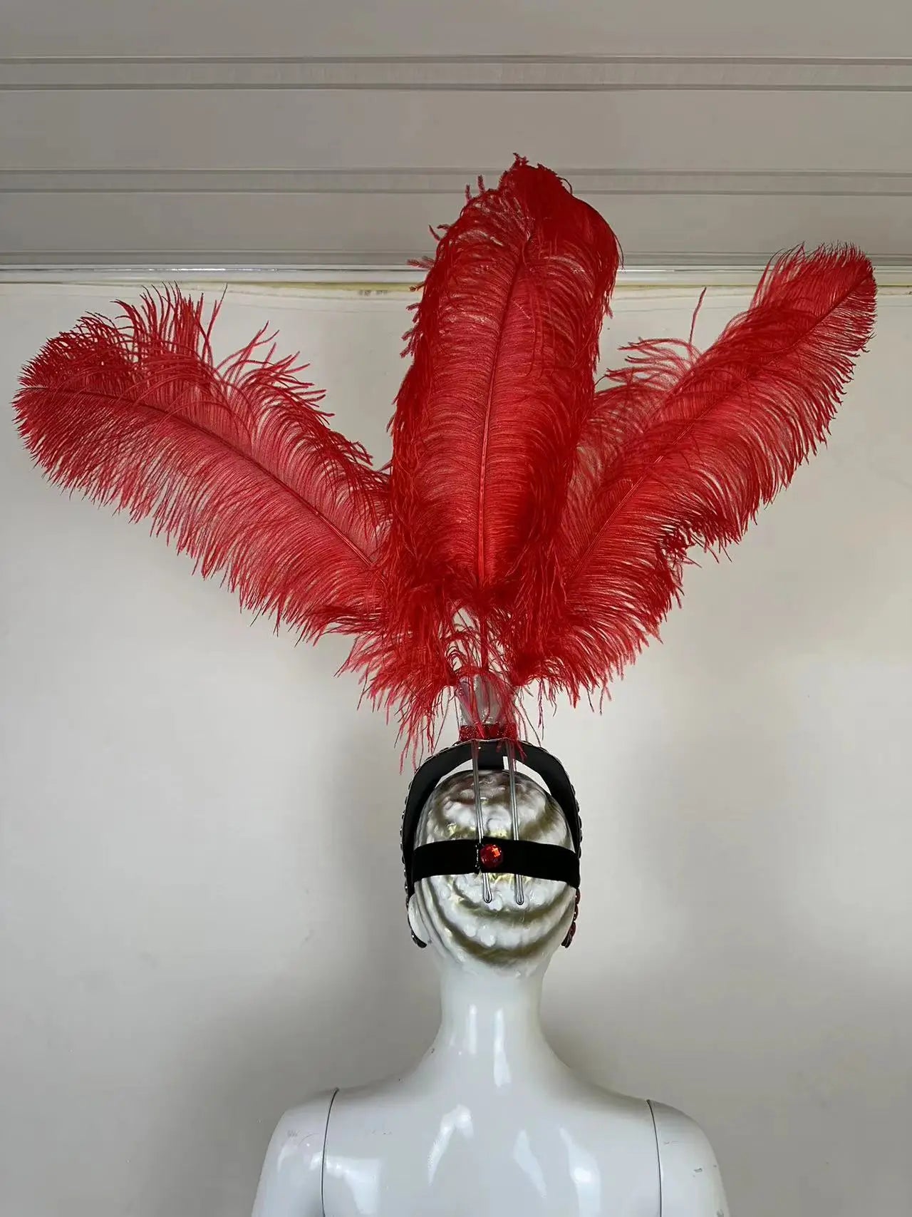 The Stardust Azure Sovereign – Royal Blue Feather Samba Carnival Headdress