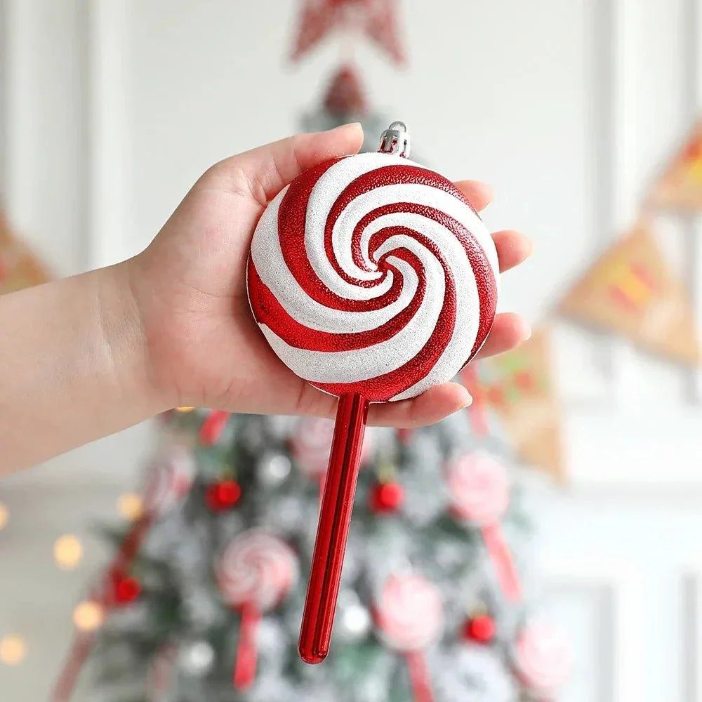 Christmas Big Lollipop Candy Cane Pendant