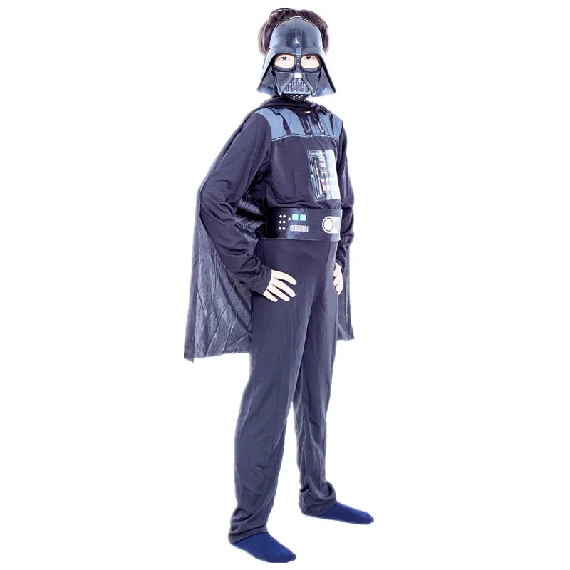 Boys Movie Mask Costume – Darth Vader Style Cape Armor Onesie