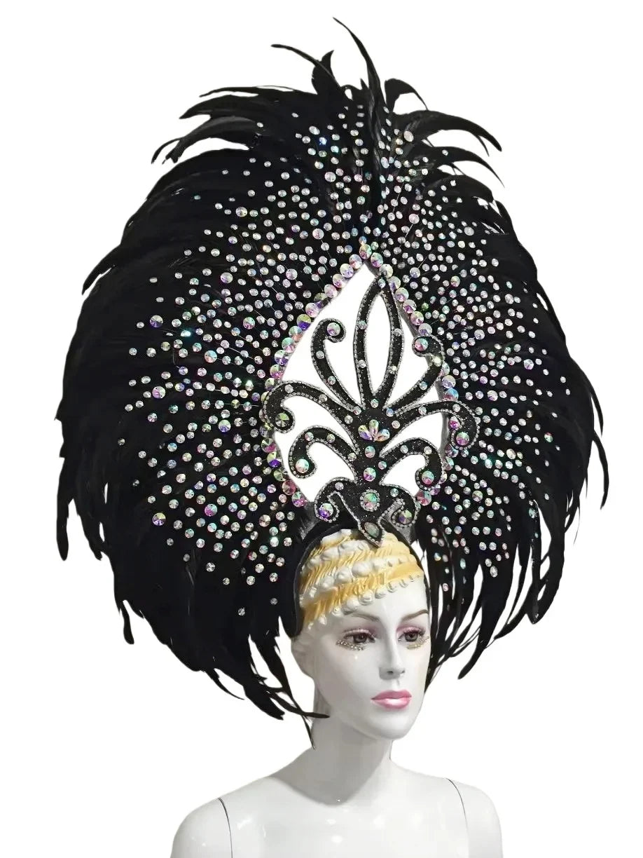 The Stardust Empress Dionysia – White Feather Carnival & Masque Ball Headdress