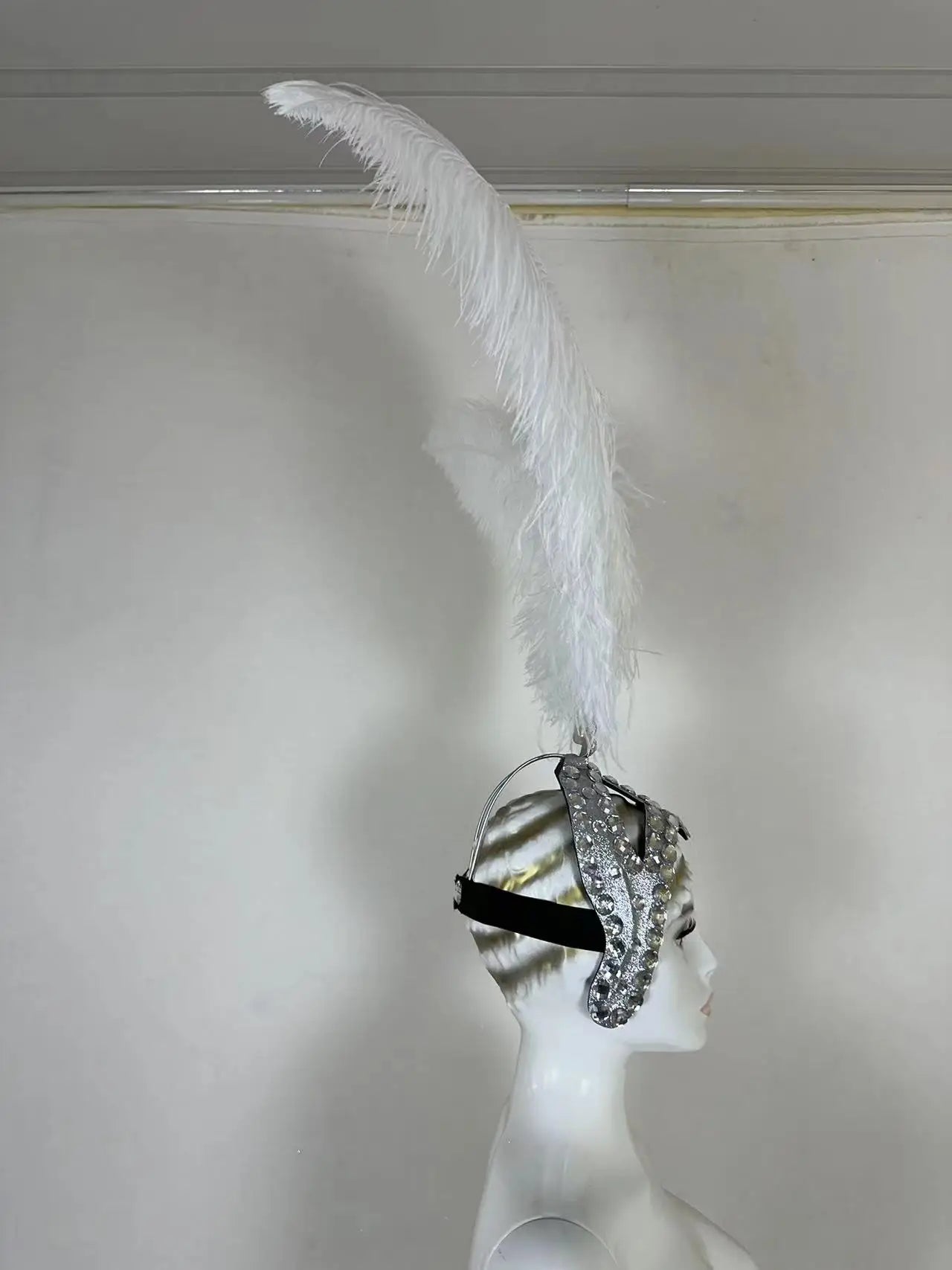 The Stardust Azure Sovereign – Royal Blue Feather Samba Carnival Headdress