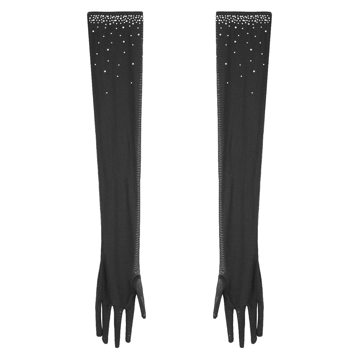 Sparkly Sequin & Fringe Dance Dress with Gloves Latin Stage Performance Costume
