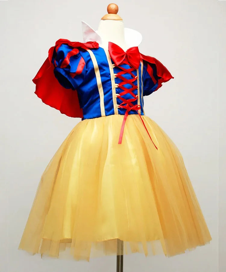 Kids Snow White Princess Costume Dress with Cape