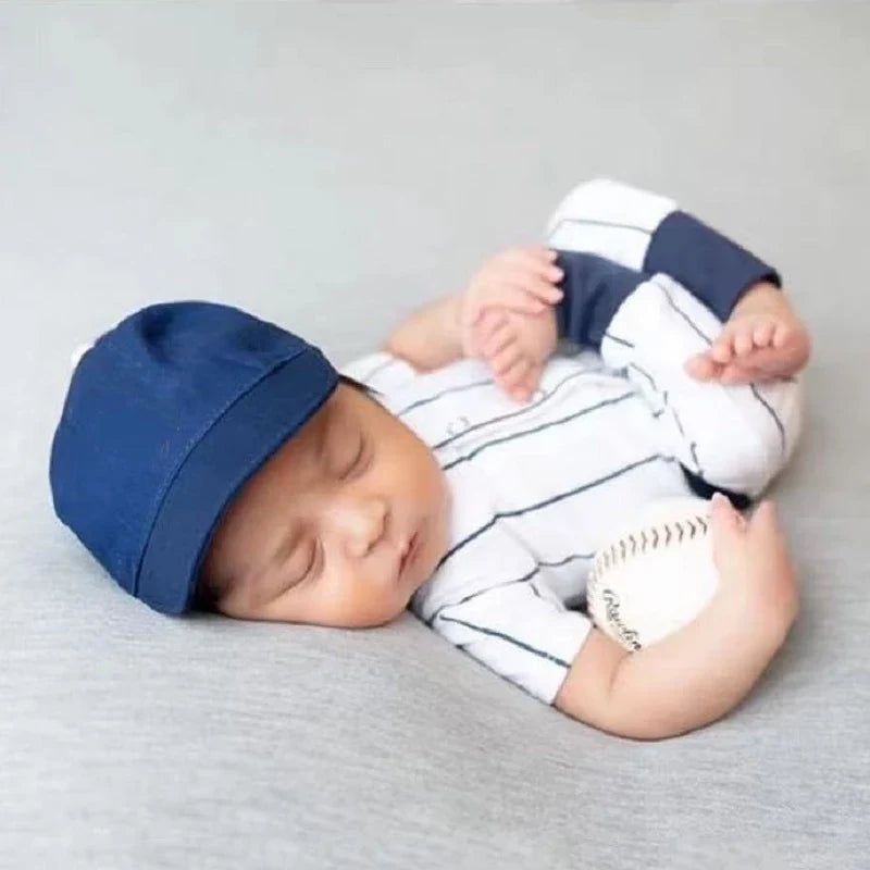 Newborn Photography Props Clothing Set, Baby Boy and Girl Costume for Photoshoot, Size 0 Romper and Accessories