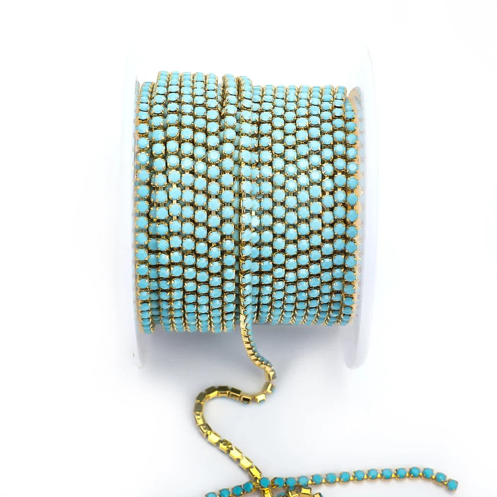 The Stardust Luminary Opal – Premium Opal & Porcelain Glass Rhinestone Cup Chain Trim