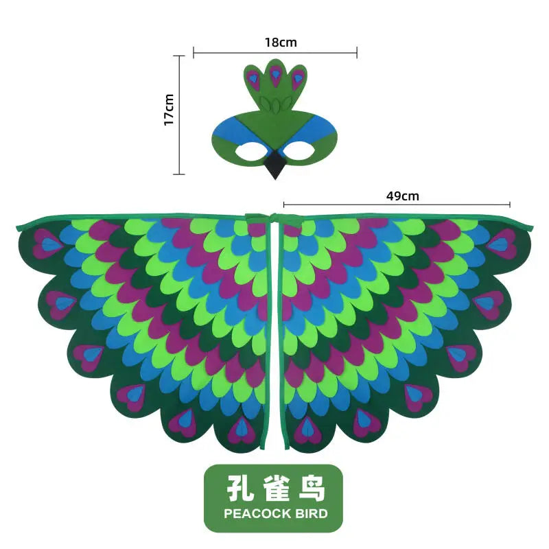 Kids Bird Cosplay Costume Wings Cape with Mask – Animal Outfit