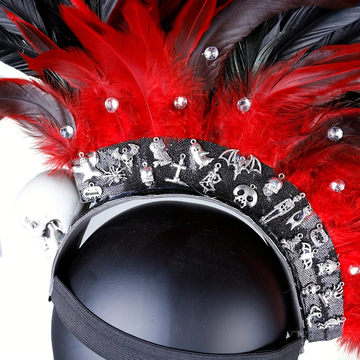 Punk Rock Rhinestone Feathered Headdress (The Max)