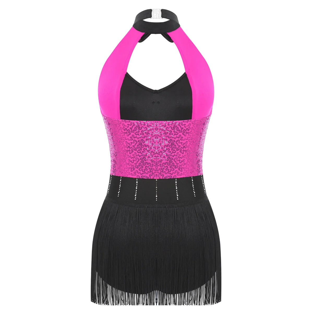 The Stardust Tuxedo Tassel Bodysuit – Luxury Sequins & Rhinestone Showgirl Leotard