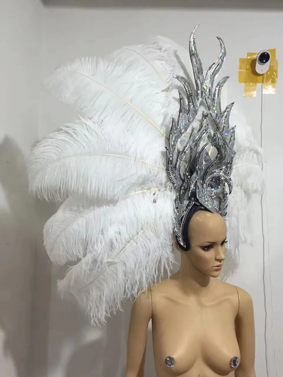 FASHIONABLE AND EXQUISITE HEADDRESS FEATHERS SAMBA DANCE CARNIVAL HALLOWEEN PARTY LATIN DANCE BAR PERFORMANCE HAT MASQUERADE