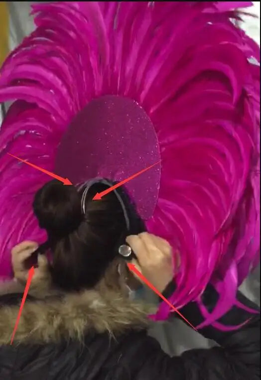 The Stardust Azure Sovereign – Royal Blue Feather Samba Carnival Headdress