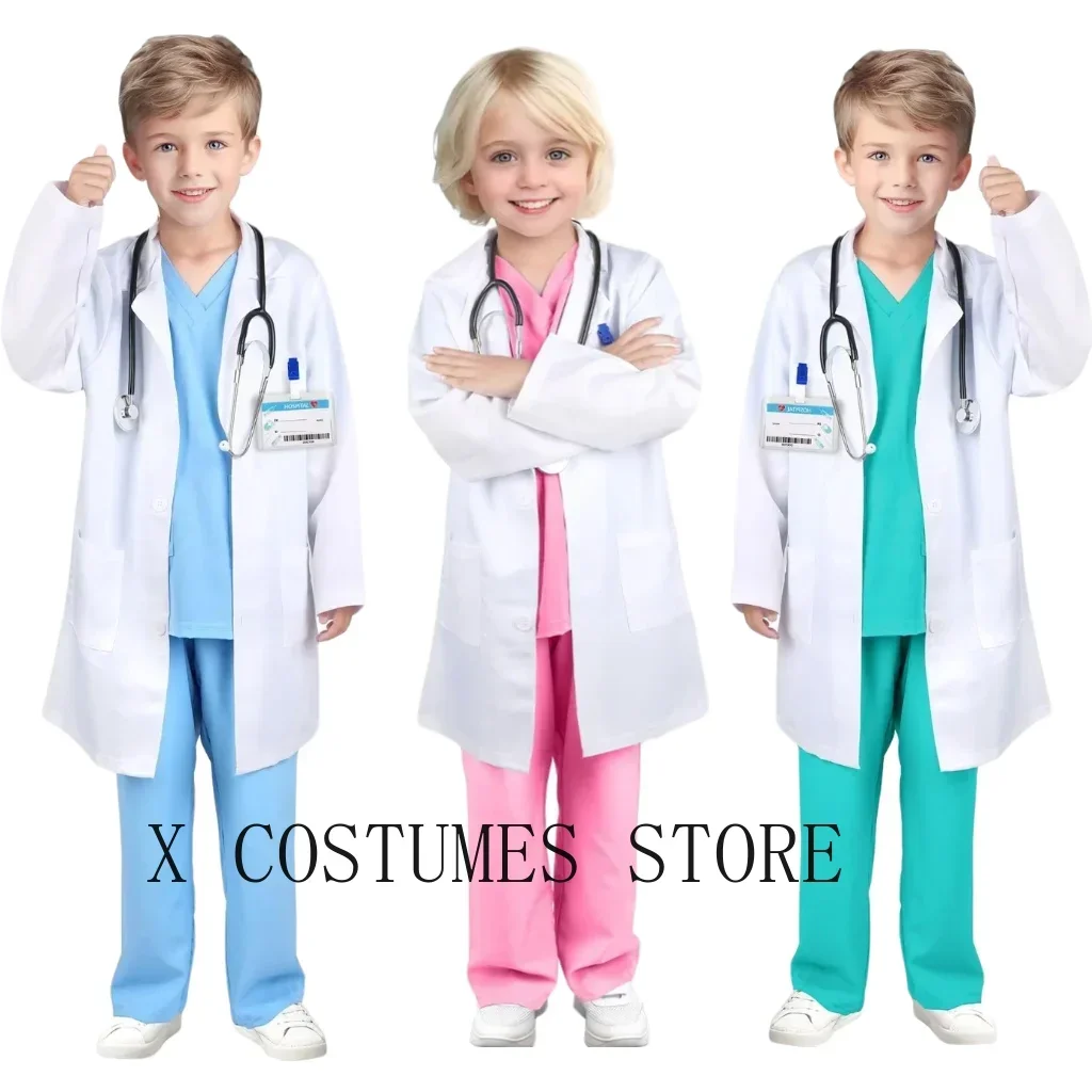 Kids Doctor Nurse Cosplay Costume – Surgical Uniform Role Play Outfit