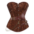 Steampunk Corset Women Plus Size Pirate Corset Top Overbust Halloween Lace Up Costume Gothic Steampunk Corset Metallic Red Brown