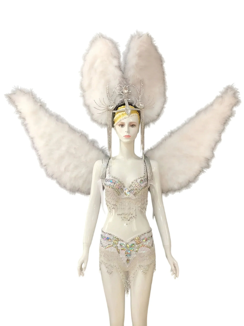 Multi-Color Feathered Wing and Headdress Performance Set