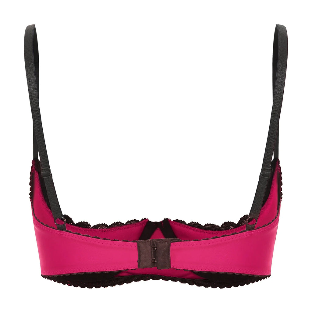 Lace Underwire Half-Cup Balconette Bra