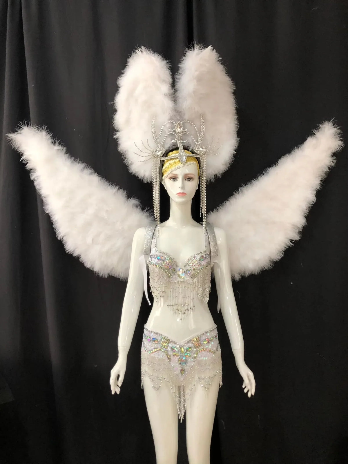 Multi-Color Feathered Wing and Headdress Performance Set