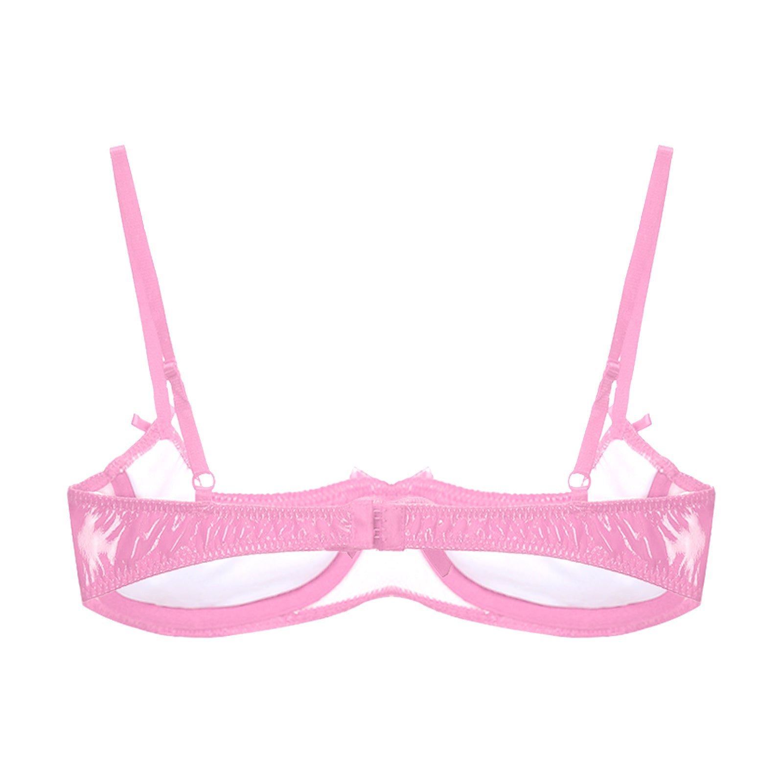 Patent Leather Underwired Open-Cup Bra