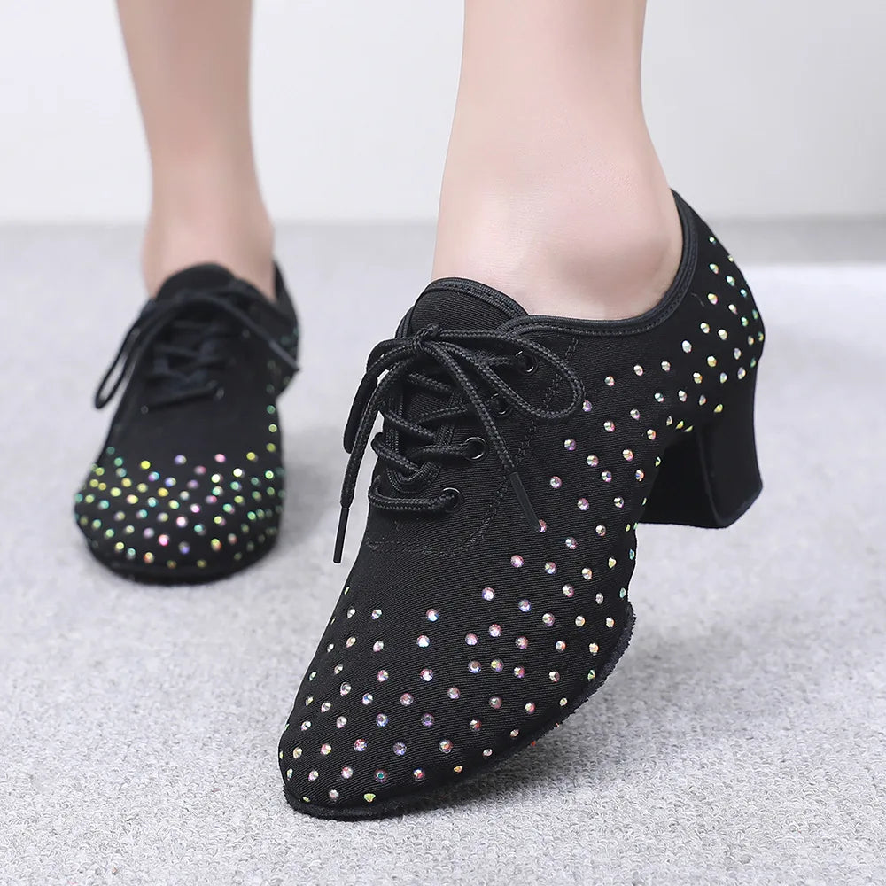 The Stardust Midnight Flash Oxford – Rhinestone Lace-Up Dance Shoe