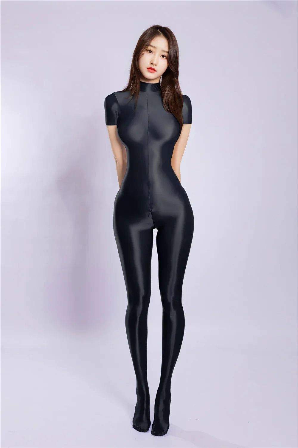 Breathable High-Stretch Zipper Crotch Yoga Bodysuit Shaping Leotard Unitard