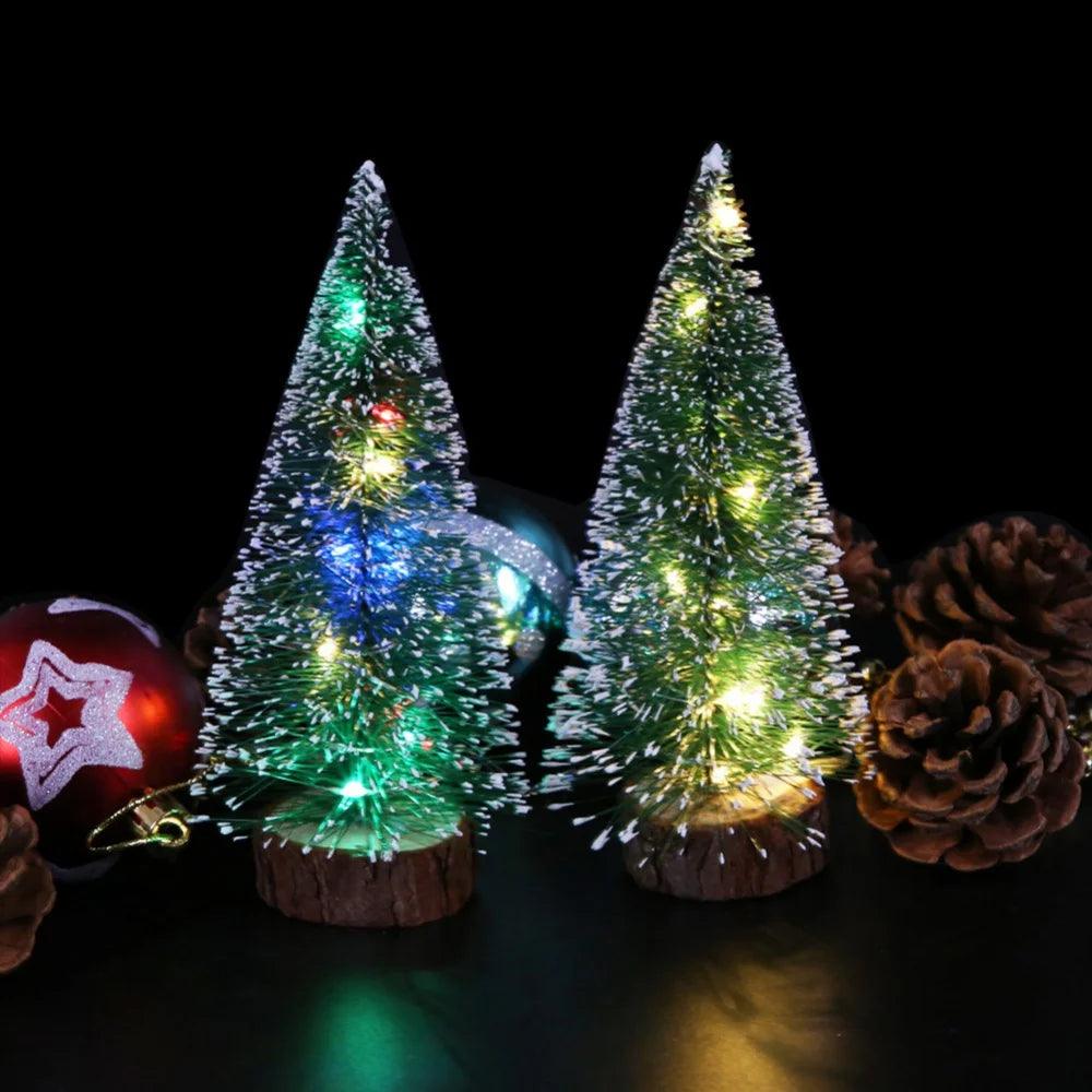 Lighted Mini Snowy Christmas Trees, 15 to 30 cm, U.S. Fulfillment